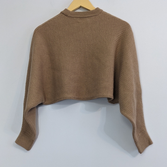 Wilfred Free Lolan Cropped Merino Wool Sweater | Tan | Size M | EUC - Picture 5 of 12
